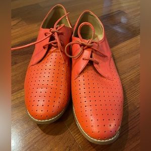 Orange Halogen lace-up flats